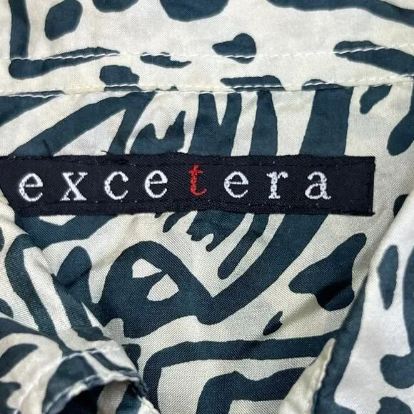 Vintage EXCETERA 90's 100% SILK MENS BUTTON DOWN Short Sleeve SIZE Small - Picture 3 of 8